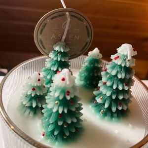 Aspen Winter Forest Christmas Tree Village Candle